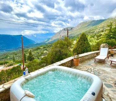 Arachova Ski Chalet | Rock Dandy Deluxe Chalet in Arachova - Delphi, Sauna, Prv Parking, Amazing View