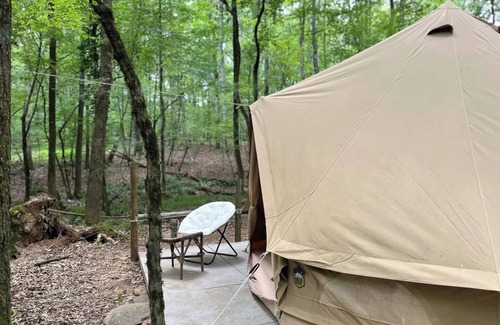 Lake Oconee RV Rental | Romantic bell tent hidden in the forest