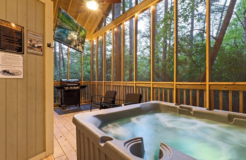 Sautee Nacoochee Cabin | Romantic Cabin near Helen | Hot Tub | Fireplace