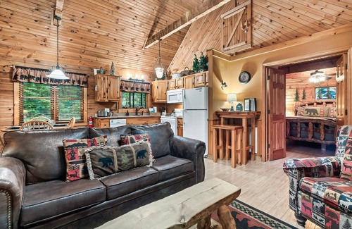 Sevierville Cabin | Romantic Hideaway: Near Dollywood & Outlets Intimate, Fireplace, Private Hot Tub