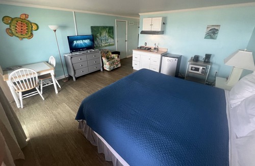 Topsail Beach Hotel | Room #205 Mini Efficiency King Bed Pets Yes