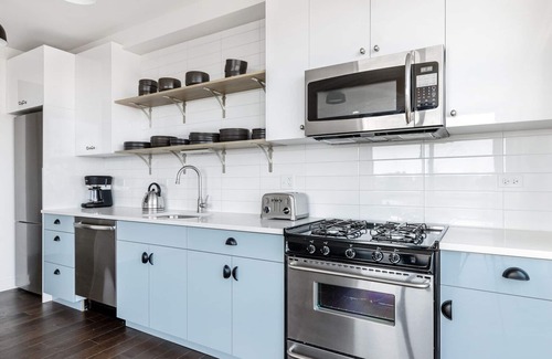 North Center Apartment | Roomy Ravenswood 2BR w/Rooftop, BBQ, next to Brown line, by Blueground