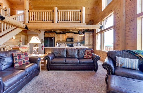 Harbor Village Cabin | Rustic cabin with lake views from deck w/grill, foosball, W/D, fireplace