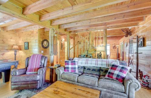 Topton House | Rustic Topton Cabin with Game Room and Private Hot Tub