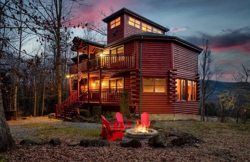 Cosby Cabin | SALE! 4-Story Luxury Cabin w-Pool, HotTub & Theater—Perfect for Families