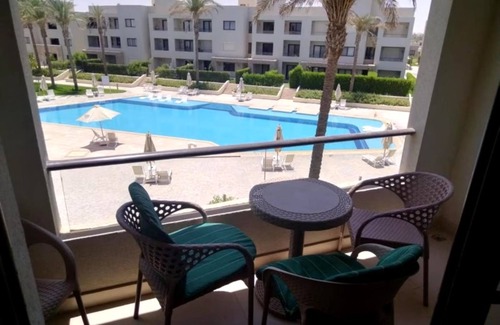 Ain Sokhna Ski Chalet | Salty Sea life - 2 bedroom wide pool view at Azha