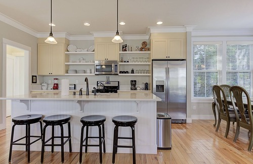 Seabrook House | Seabrook's Ampersand, a comfortable and cozy home, enjoy the private hot tub!
