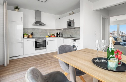 Olpenitz Apartment | Seapearl- Hafenblick, Terrasse, Bad mit Infrarotsauna und Whirlwanne