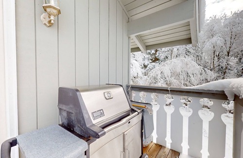 Bartlett House | Secluded 2-story home with wood fireplace, deck, grill, fast WiFi, & streaming