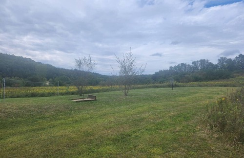Carbon Hill Cabin | Secluded Cabin near Hocking Hills with Stocked Pond/Hot Tub on 40 acres