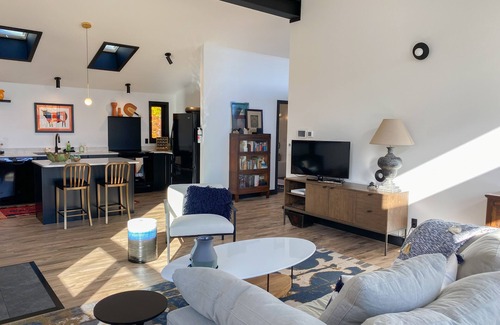 Lucerne-in-Maine Apartment | Secluded retreat, modern luxury loft, Phillips Lake, Maine, close to Acadia.