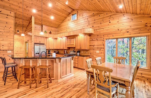 Young Harris Cabin | Secluded waterfront cabin, trout fishing, hot tub, pet friendly, game room