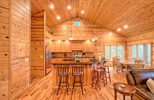 Young Harris Cabin | Secluded waterfront cabin, trout fishing, hot tub, pet friendly, game room
