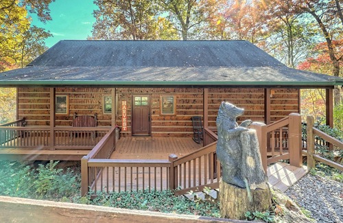 Young Harris Cabin | Secluded waterfront cabin, trout fishing, hot tub, pet friendly, game room