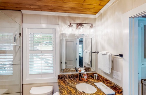 Leesville House | Serene lakefront retreat with dock, firepit, furnished deck, gazebo & boathouse
