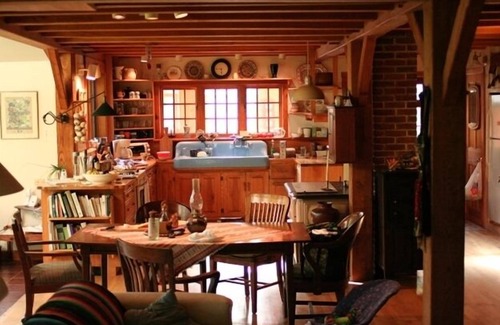 Washington House | Shingle style, Timber Frame, Berkshire Cottage beside babbling brook