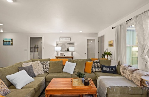 Burley House | Situated opposite Horseshoe Lake, this home offers a peaceful retreat!