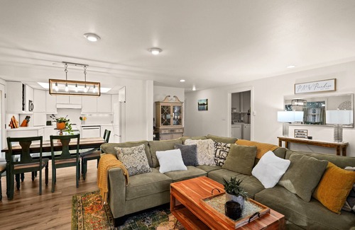 Burley House | Situated opposite Horseshoe Lake, this home offers a peaceful retreat!