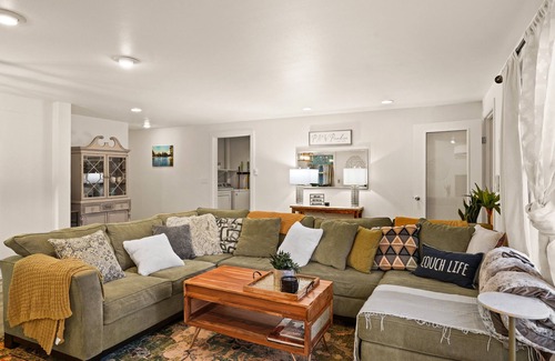 Burley House | Situated opposite Horseshoe Lake, this home offers a peaceful retreat!