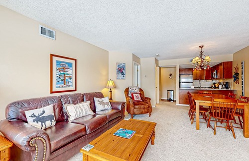 Ludlow Condo | Ski-in/out condo with mountain views, fireplace, pool, & hot tub