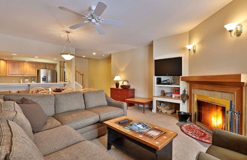 Ludlow House | Ski on/Ski off Solitude Condo with Fireplace