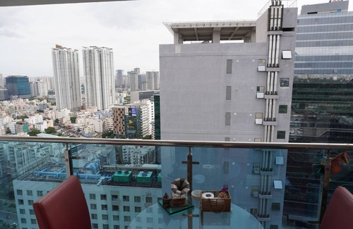 Nanakram Guda House | Sky Loft – Soar Above the City in Comfort, Surrounded by Skyline and Greenery.