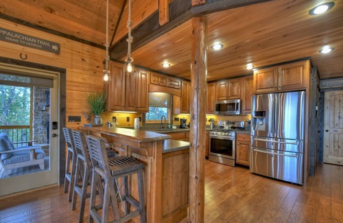 Mineral Bluff Cabin | Skyfall - Stunning mountain views, cozy hot tub, comfy beds, game room, and more!