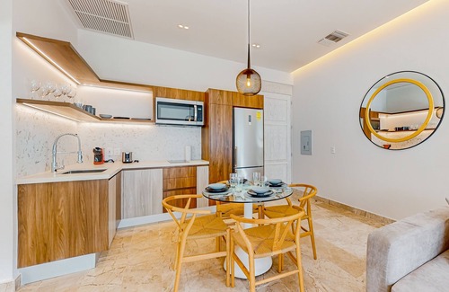 Zazil-ha Apartment | Sleek apartment with walk-in showers, central AC, plunge pool, and ocean views