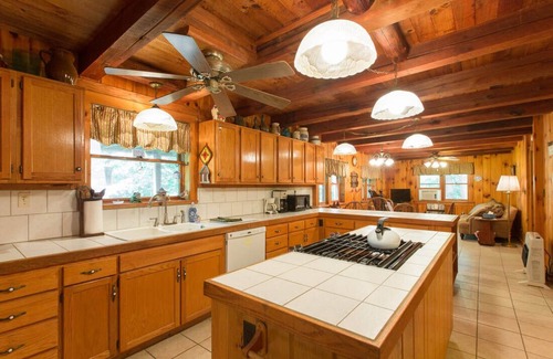 Mountain Home Cabin | Sleeps 11! 5BR/2.5BA LRG Log Cabin on 5 Acres, Close to Hendo/AVL, TWO Kitchens!