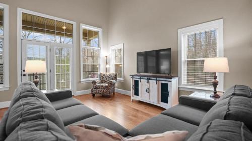 Sherrills Ford House | Sleeps 22 Lakefront w Private Dock Pool 2 Houses Lake Living by AvantStay