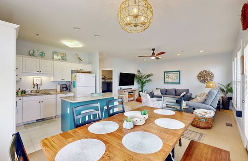Indian Beach Condo | Sound side condo with sunset view balcony - close to pool, hot tub, and pier