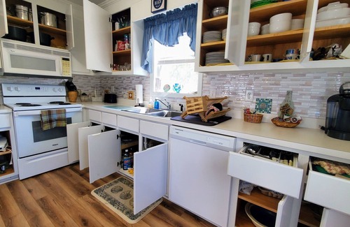 Salter Path House | Sound view beach retreat w/best of Island Life! Pets/Family welcome!