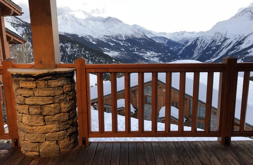 La Rosiere Apartment | South-facing apt at the foot of the ski run. View of Tarentaise valley
