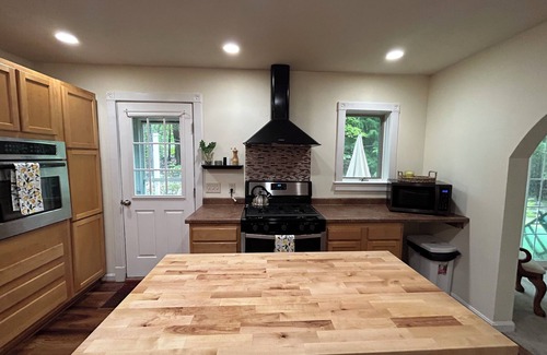 Bridgton House | Spacious, cozy home nestled in woods with private outdoor area and fire pit