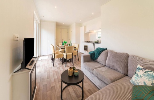 Erezee House | Spacious mobile home with terrace, near a brook