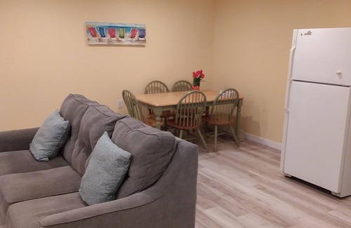 Shediac Apartment | spacious new downtown apartment with large deck and BBQ short walk to shore
