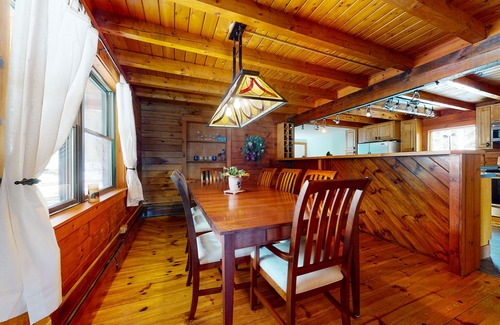 Chester House | Spacious retreat with private hot tub, game room, deck, fireplace, & W/D