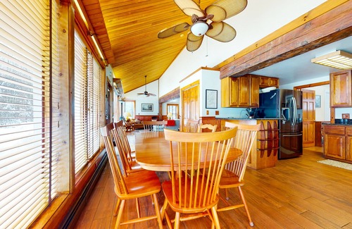 Gilford House | Spacious, two-story home with a hot tub, washer/dryer, & mountain views