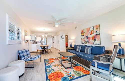 Sanibel Condo | Spaciousness abounds in this two-bedroom ground floor unit. Steps to pool.