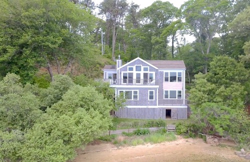 Vineyard Haven House | Spectacular 3BR Waterfront Home with Private Sandy Beach &180° Commanding Views!