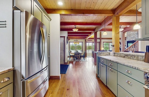 New Hampton House | Spectacular lakefront home w/private dock, beach, swim platform, gazebo & porch