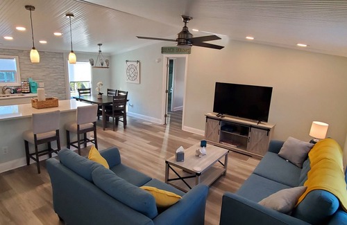 Butler Beach Cottage | St Augustine waterfront home on canal w/private dock, walk to beach!