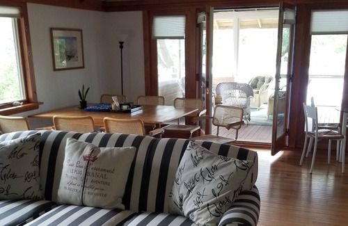 Gloucester House | Stanwood Point: Waterfront cottage with large screened porch, yard and dock