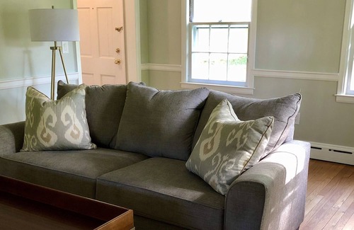 Lenox House | Steps away from shops and restaurants of Lenox Village, with private forest