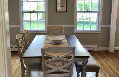 Lenox House | Steps away from shops and restaurants of Lenox Village, with private forest