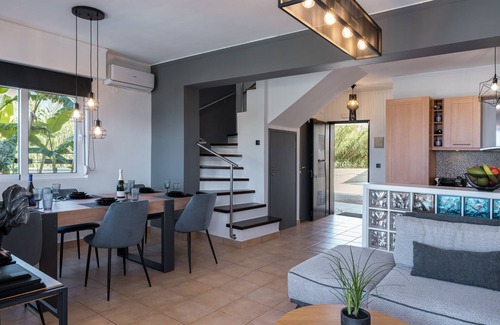 Maleme Villa | Steps from Maleme beach, walking distance to shops, private pool!
