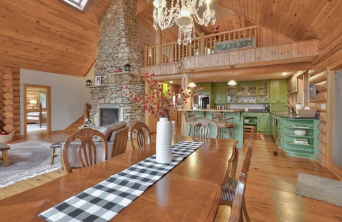 Mill Spring House | Stone Mountain Lodge w Mountain Views Fireplace
