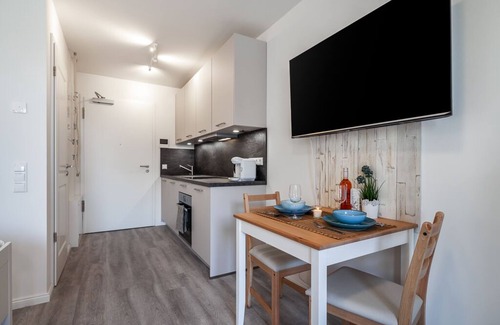 Neustadt in Holstein Apartment | Studio apartment with a large balcony and stylish furnishings near the port.