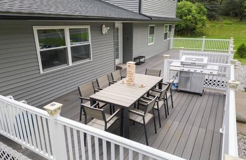 East Stroudsburg House | Stunning 4BR, 4BA Luxury Home with Hot Tub, Game Room & Fire Pit! Sleeps 12