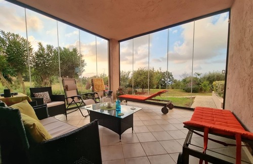 Spilinga Apartment | Stunning apartment, sleeps 4, sea views, set in tranquil gardens with pool.